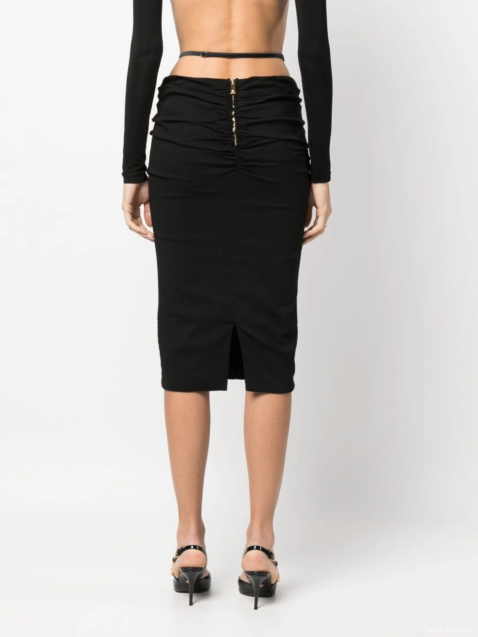 Cheap Women midi Medusa georgette Versace skirt 0731